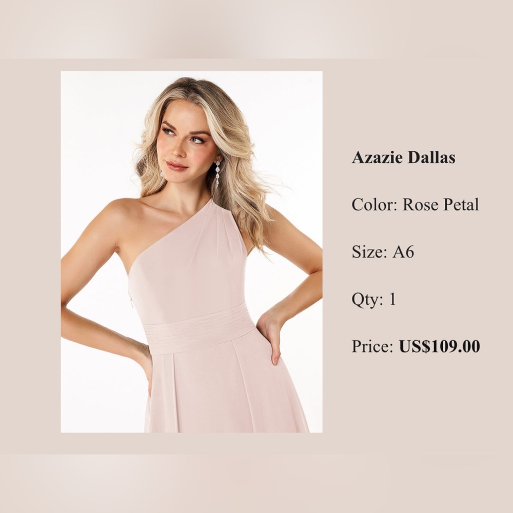 Azazie Asymmetrical Dress in Rose Petal